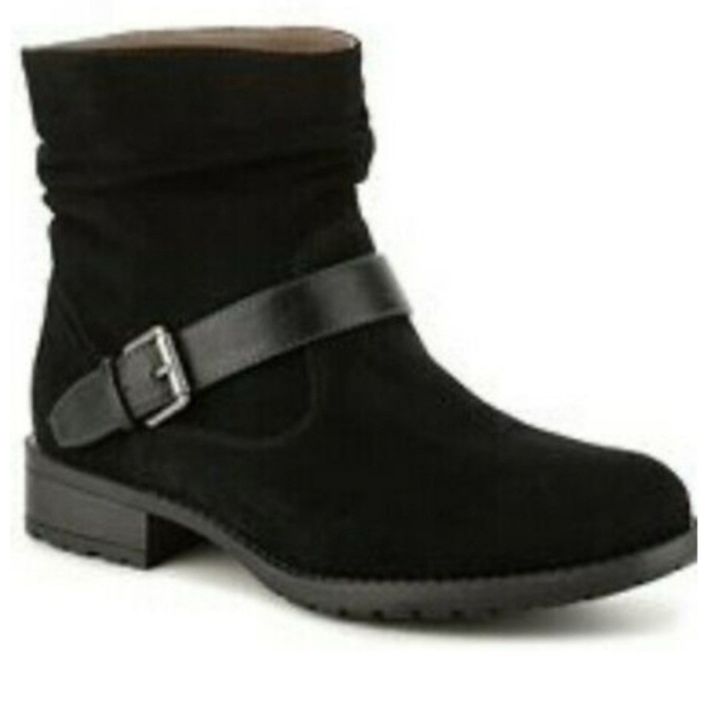 White Mountain Leather Booties Size 6 Black Buckle‎ Nashville Boots